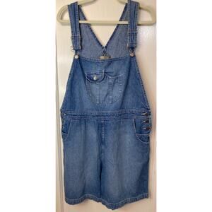 The Territory Ahead Blue Jean Denim Short Overalls Size 14 XL 100% Cotton